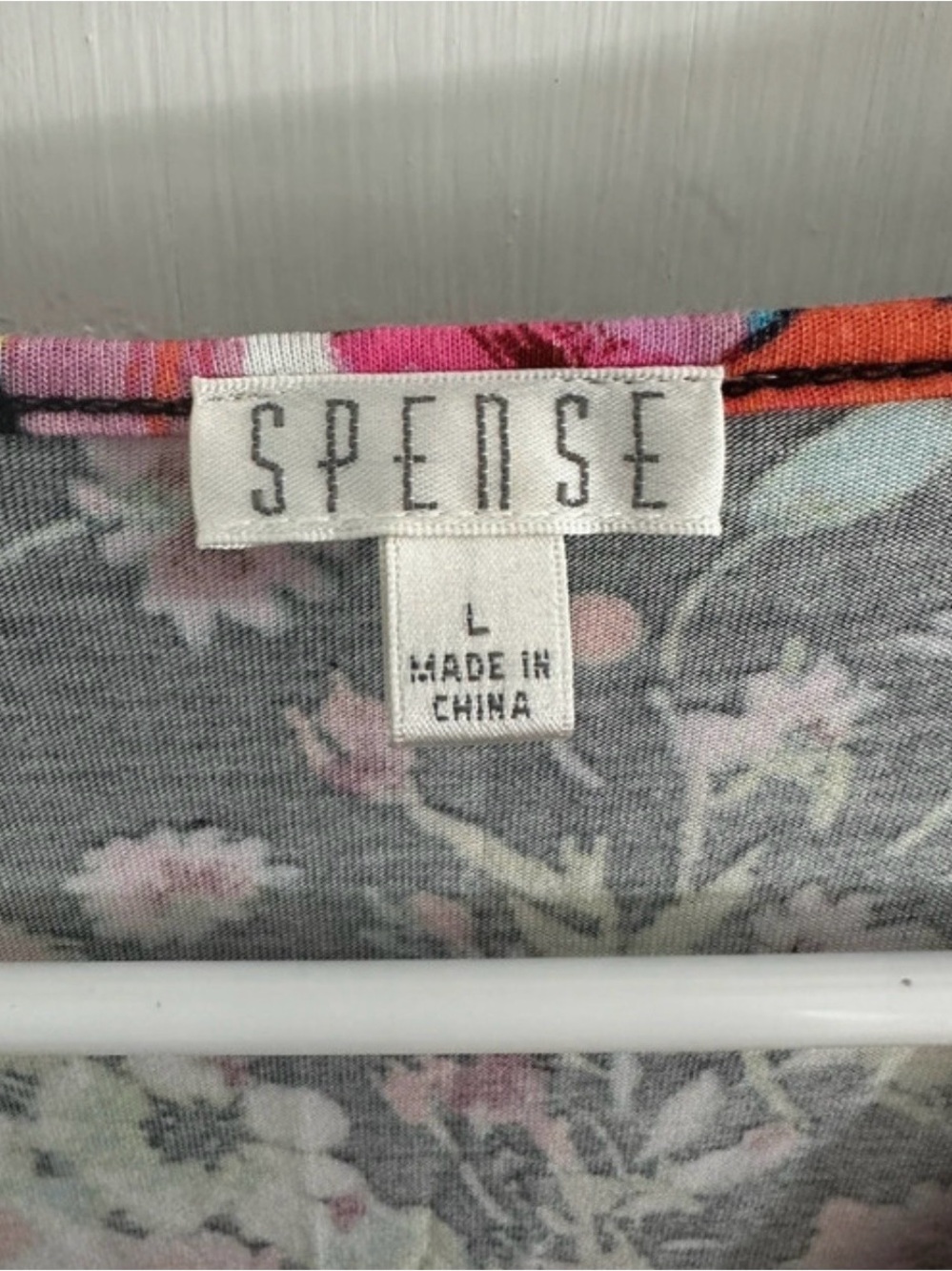 Spense Black Floral V-Neck Stretch  Maxi Dress L - Picture 4 of 5